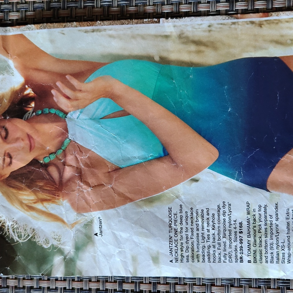 JANTZEN TURQUOISE NECKLACE ONE PIECE SWIMSUIT 10